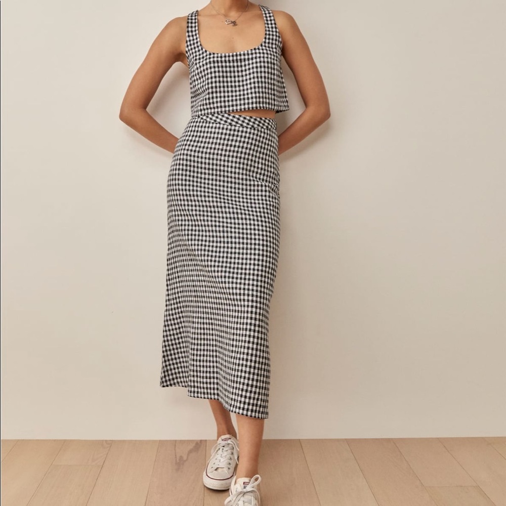 Reformation Silas Linen Skirt